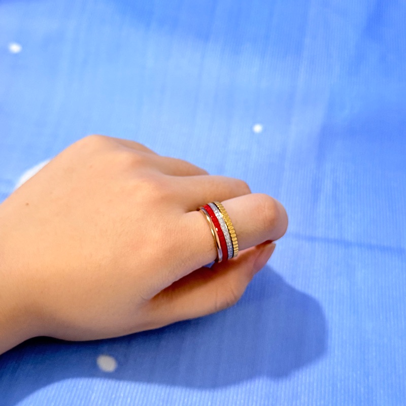 Boucheron Quatre Red Edition Ceramic 18k Three Tone Gold Ring